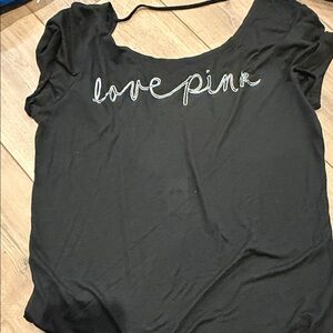 PINK Victoria's Secret Black Tee with White Script